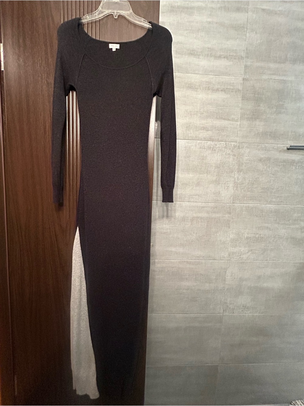 Long Sleeve Black Knit Maxi Dress by Rachel Roy